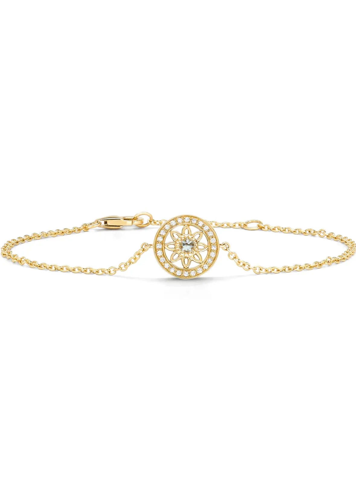 Diamond Point Geelgouden Armbanden|Armbanden Met Kleurstenen<Birthstones geelgouden armband aquamarijn (Maart)