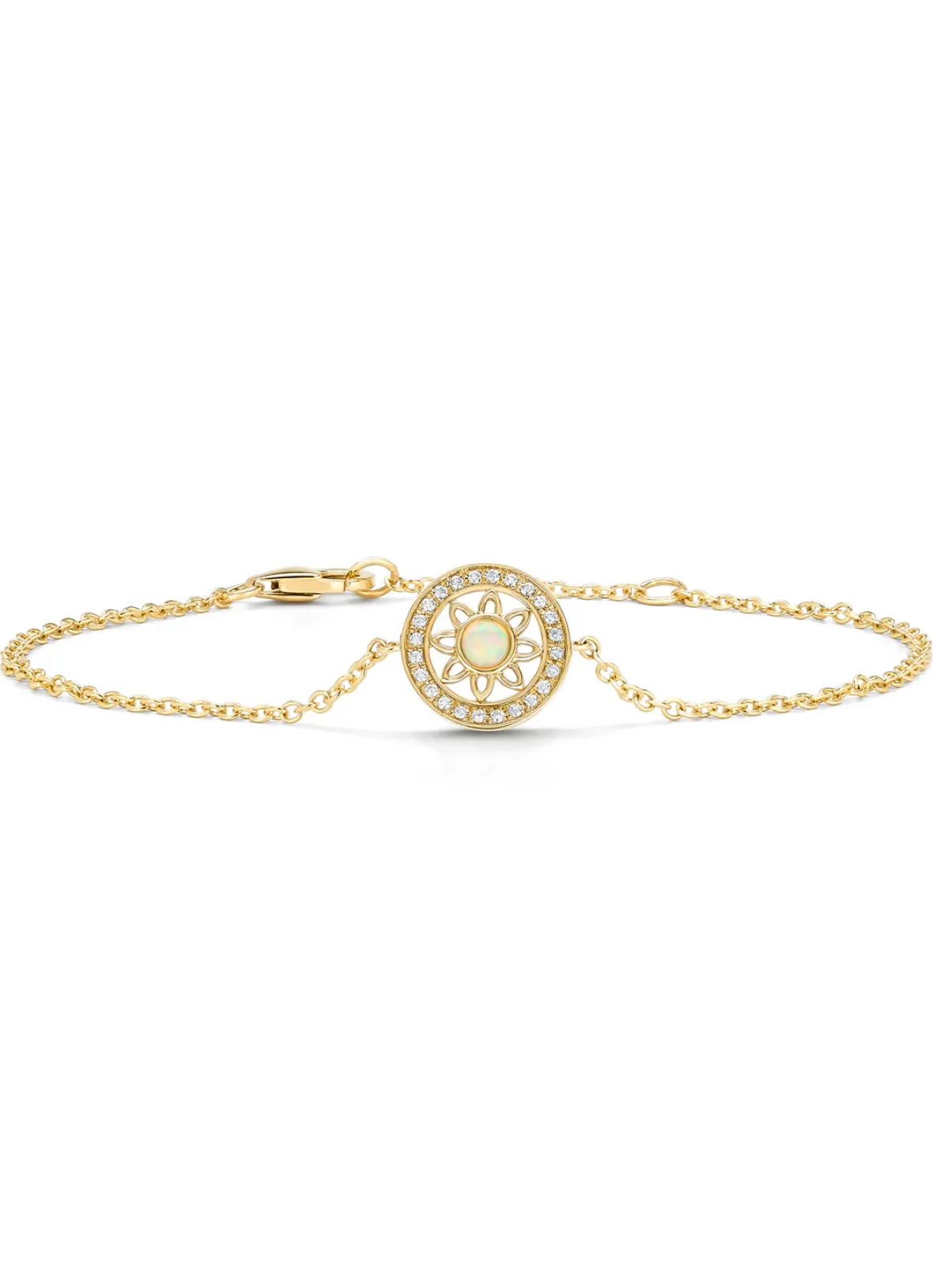 Diamond Point Geelgouden Armbanden|Armbanden Met Kleurstenen<Birthstones geelgouden armband opaal (Oktober)