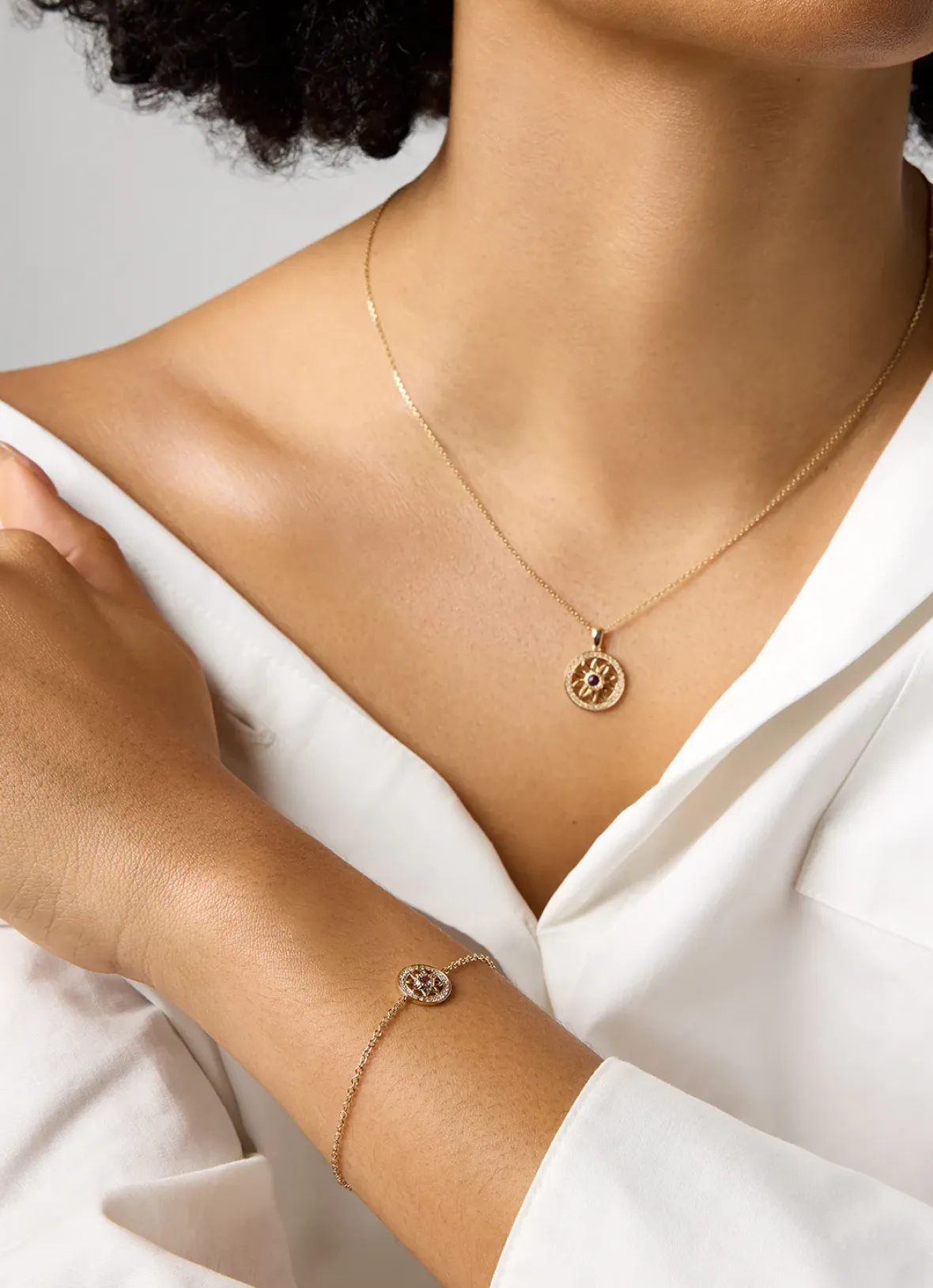 Diamond Point Geelgouden Armbanden|Armbanden Met Kleurstenen<Birthstones geelgouden armband paarse amethist (Februari)