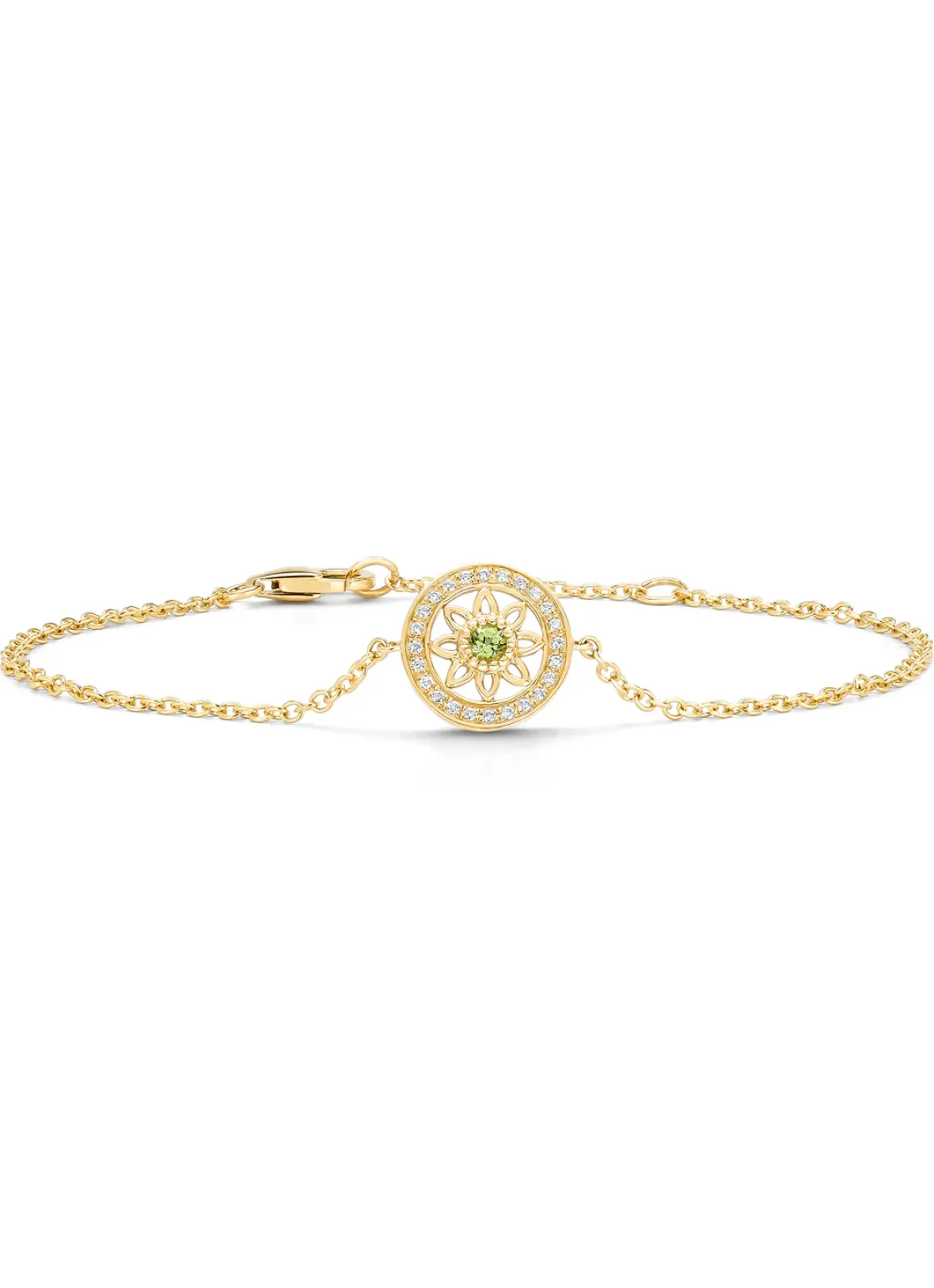 Diamond Point Geelgouden Armbanden|Armbanden Met Kleurstenen<Birthstones geelgouden armband peridoot (Augustus)