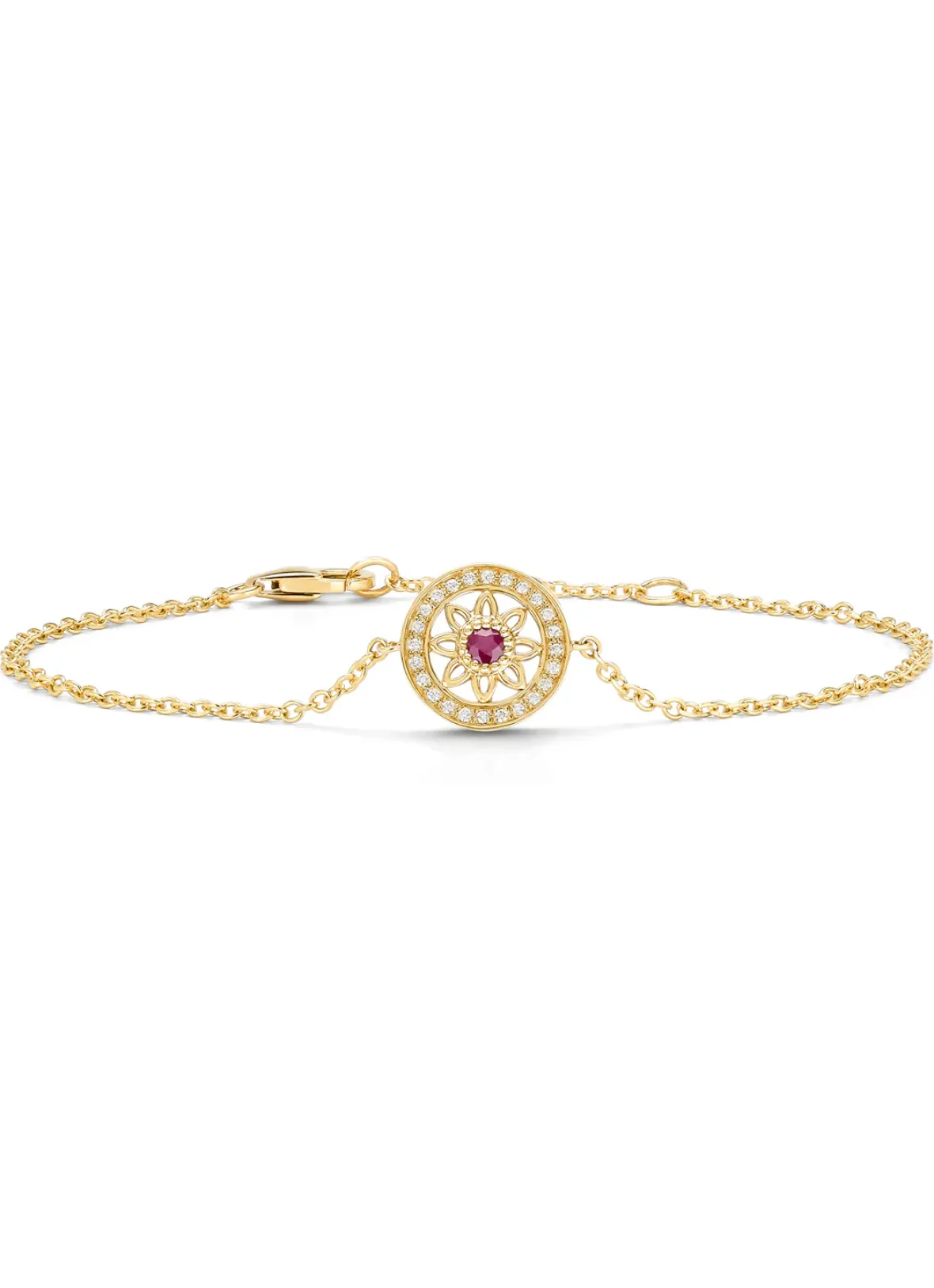 Diamond Point Geelgouden Armbanden|Armbanden Met Kleurstenen<Birthstones geelgouden armband robijn (Juli)