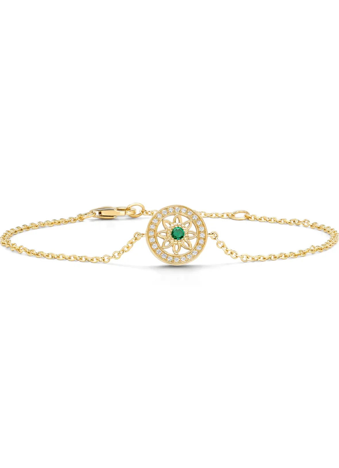 Diamond Point Geelgouden Armbanden|Armbanden Met Kleurstenen<Birthstones geelgouden armband smaragd (Mei)