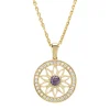 Diamond Point Losse Hangers|Geelgouden Bruidssieraden<Birthstones geelgouden hanger paarse amethist (Februari)
