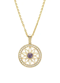Diamond Point Losse Hangers|Geelgouden Bruidssieraden<Birthstones geelgouden hanger paarse amethist (Februari)