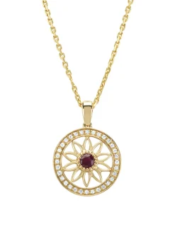 Diamond Point Losse Hangers|Geelgouden Bruidssieraden<Birthstones geelgouden hanger robijn (Juli)