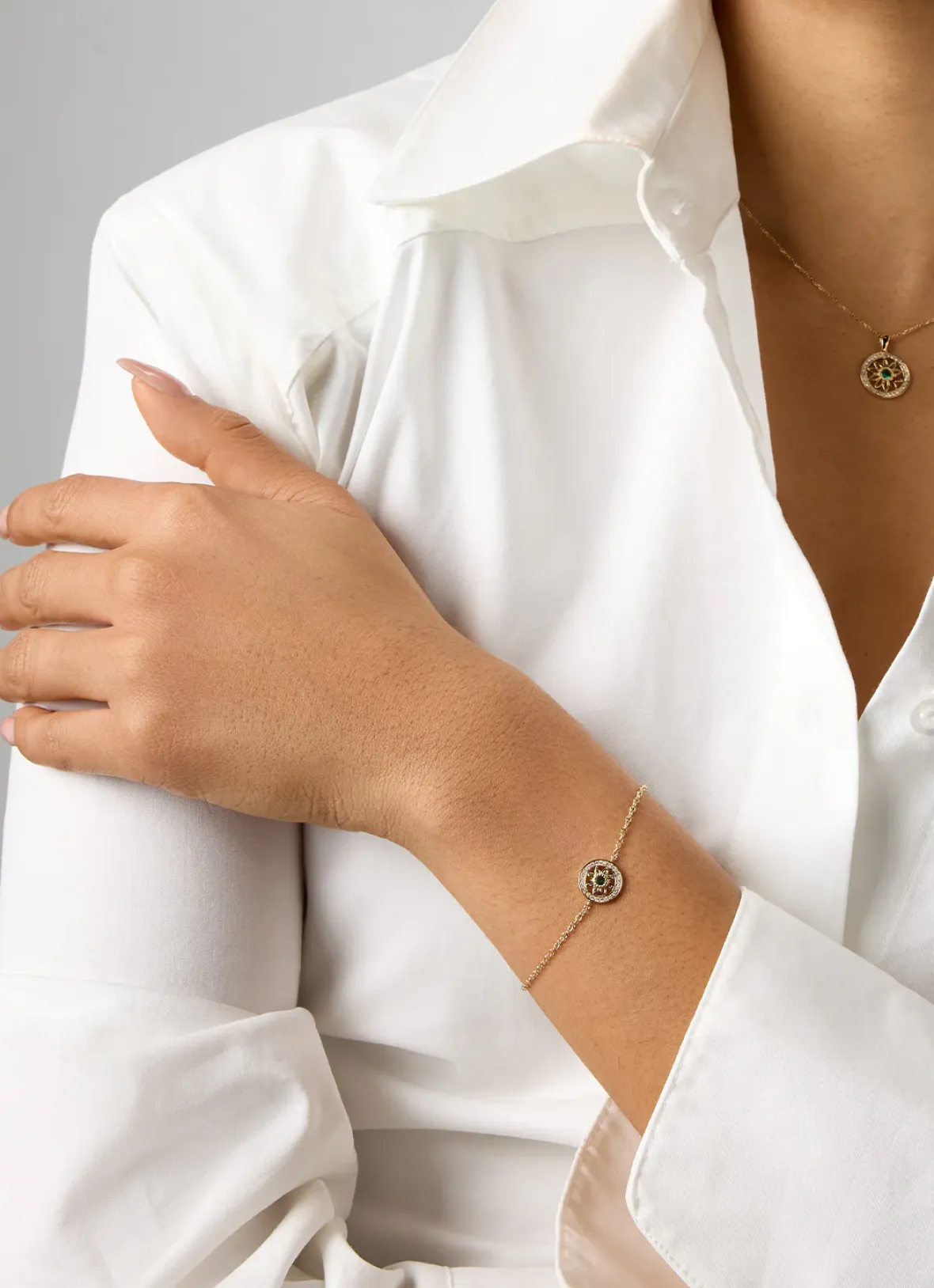 Diamond Point Losse Hangers|Geelgouden Bruidssieraden<Birthstones geelgouden hanger smaragd (Mei)