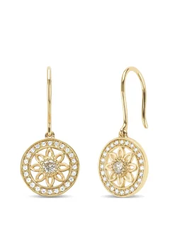 Diamond Point Geelgouden Oorsieraden|Diamanten Oorsieraden<Birthstones geelgouden oorhangers diamant (April)