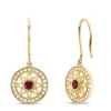 Diamond Point Geelgouden Oorsieraden|Oorsieraden Met Kleurstenen<Birthstones geelgouden oorhangers robijn (Juli)