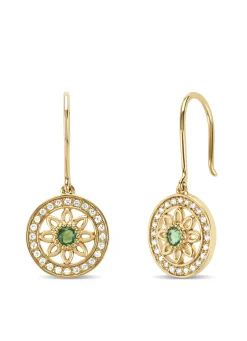 Diamond Point Geelgouden Oorsieraden|Oorsieraden Met Kleurstenen<Birthstones geelgouden oorhangers smaragd (Mei)