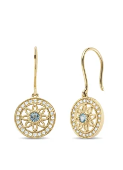 Diamond Point Geelgouden Oorsieraden|Oorsieraden Met Kleurstenen<Birthstones geelgouden oorhangers topaas (December)