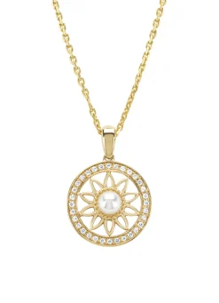 Diamond Point Losse Hangers|Geelgouden Bruidssieraden<Birthstones geelgouden parelhanger, 0.09 ct diamant (Juni)