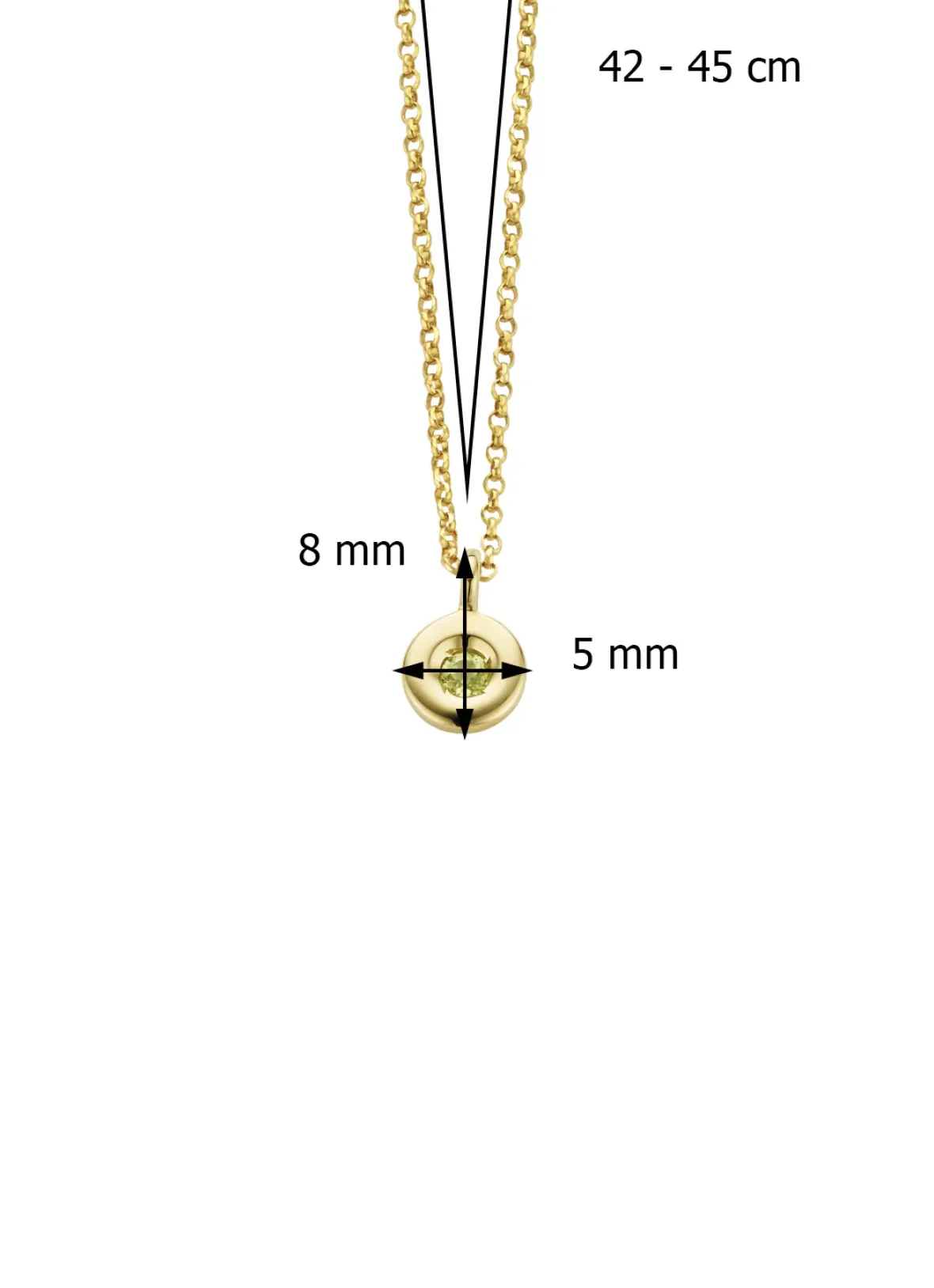 Diamond Point Colliers Met Kleurstenen<Birthstones gouden hanger met collier Augustus