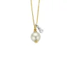 Diamond Point Parelkettingen|Parel Bruidssieraden<Birthstones gouden hanger met collier Juni