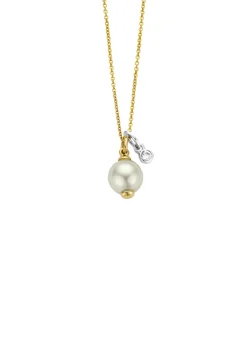 Diamond Point Parelkettingen|Parel Bruidssieraden<Birthstones gouden hanger met collier Juni