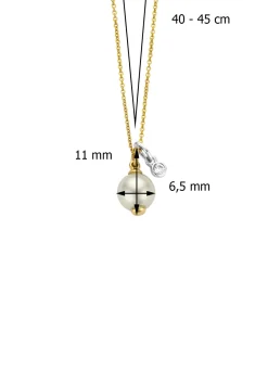 Diamond Point Parelkettingen|Parel Bruidssieraden<Birthstones gouden hanger met collier Juni