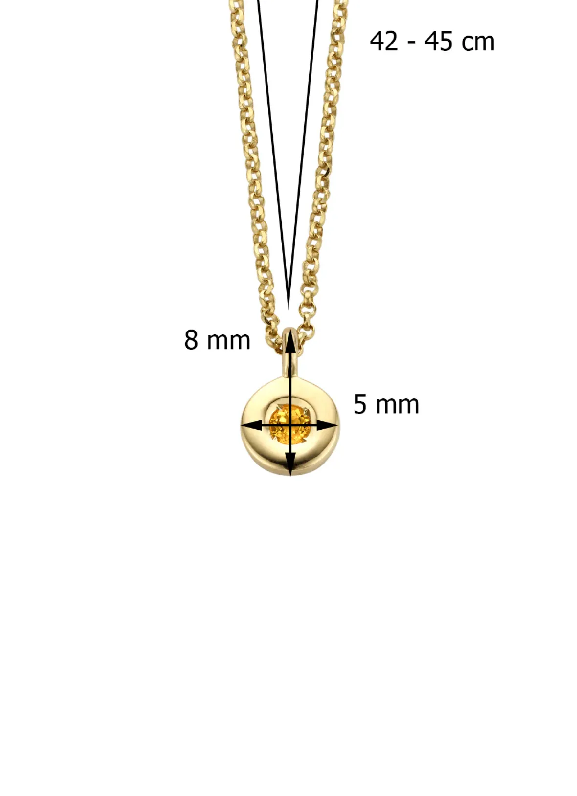 Diamond Point Colliers Met Kleurstenen<Birthstones gouden hanger met collier November