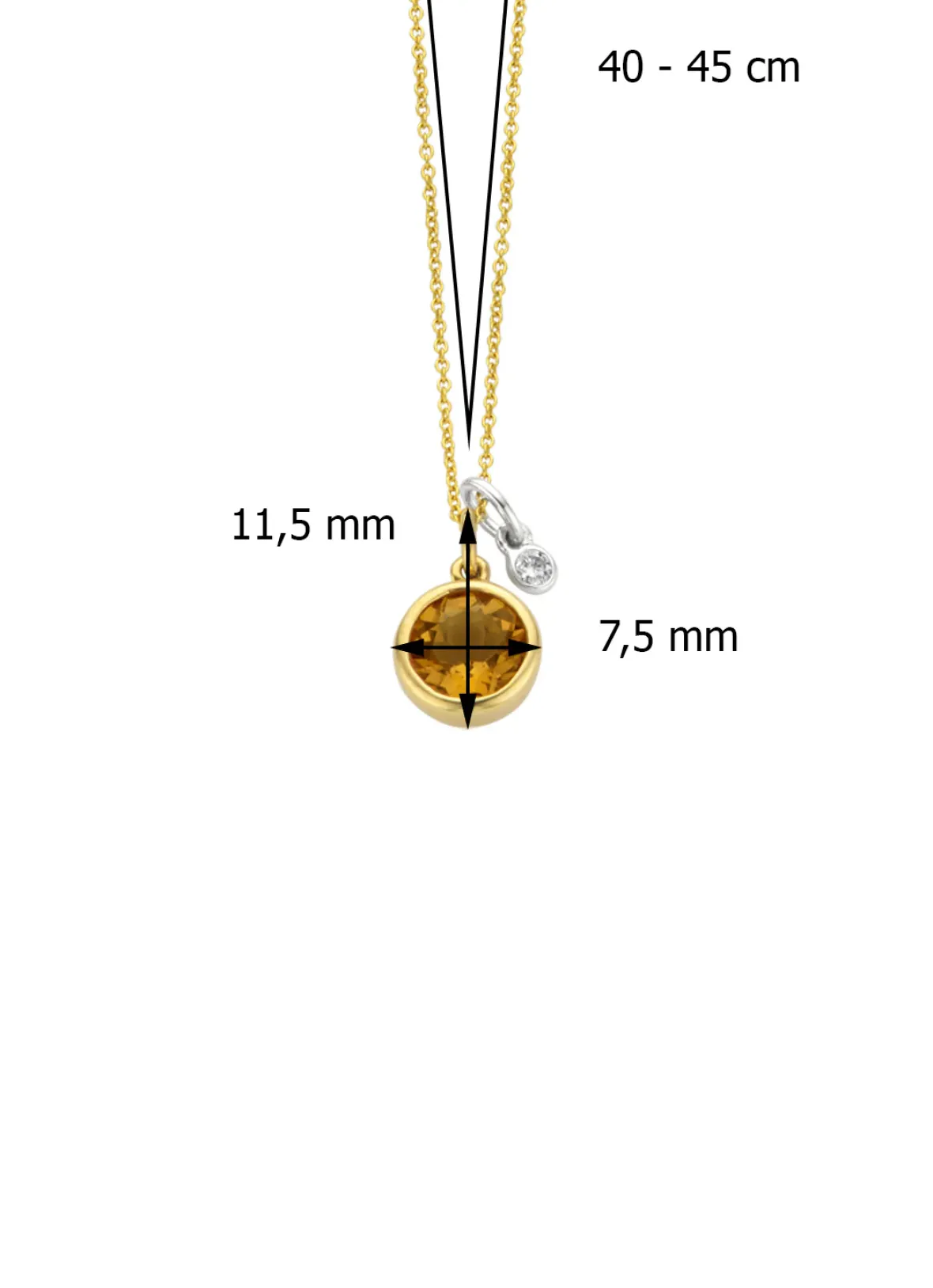 Diamond Point Colliers Met Kleurstenen<Birthstones gouden hanger met collier November