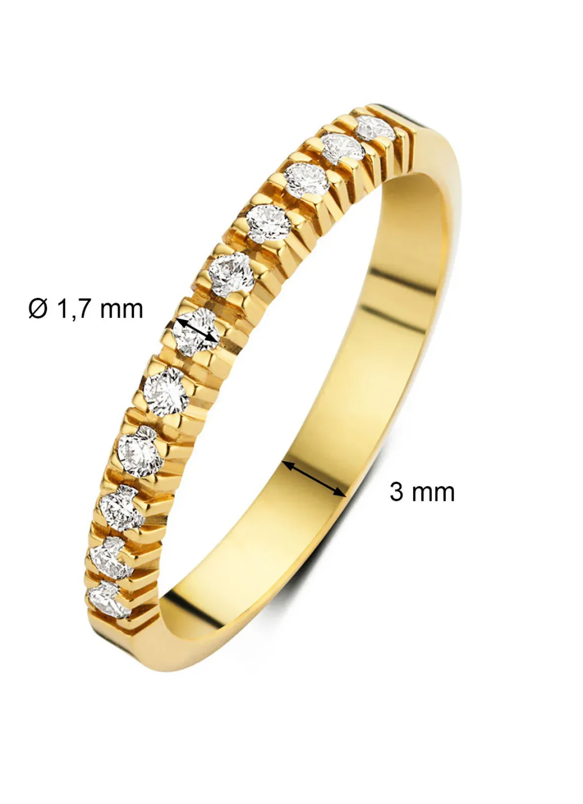 Diamond Point Alliance|Groeibriljant Ringen<Geelgouden alliance ring, 0.22 ct diamant, Groeibriljant
