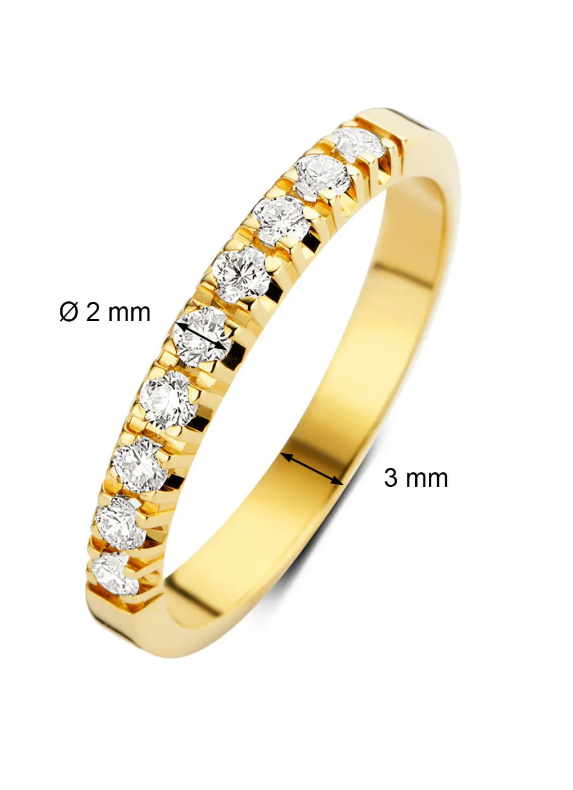 Diamond Point Alliance|Groeibriljant Ringen<Geelgouden alliance ring, 0.27 ct diamant, Groeibriljant