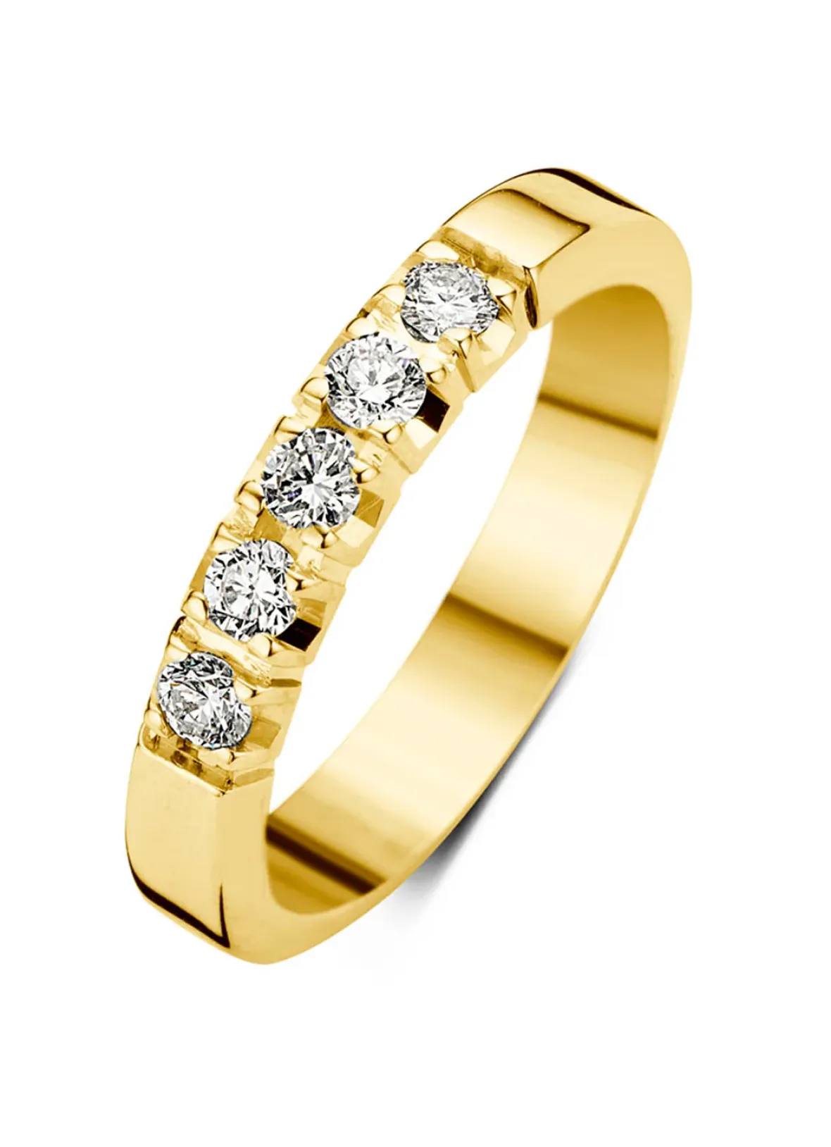 Diamond Point Alliance|Groeibriljant Ringen<Geelgouden alliance ring, 0.25 ct diamant, Groeibriljant