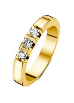 Diamond Point Alliance|Groeibriljant Ringen<Geelgouden alliance ring, 0.21 ct diamant, Groeibriljant