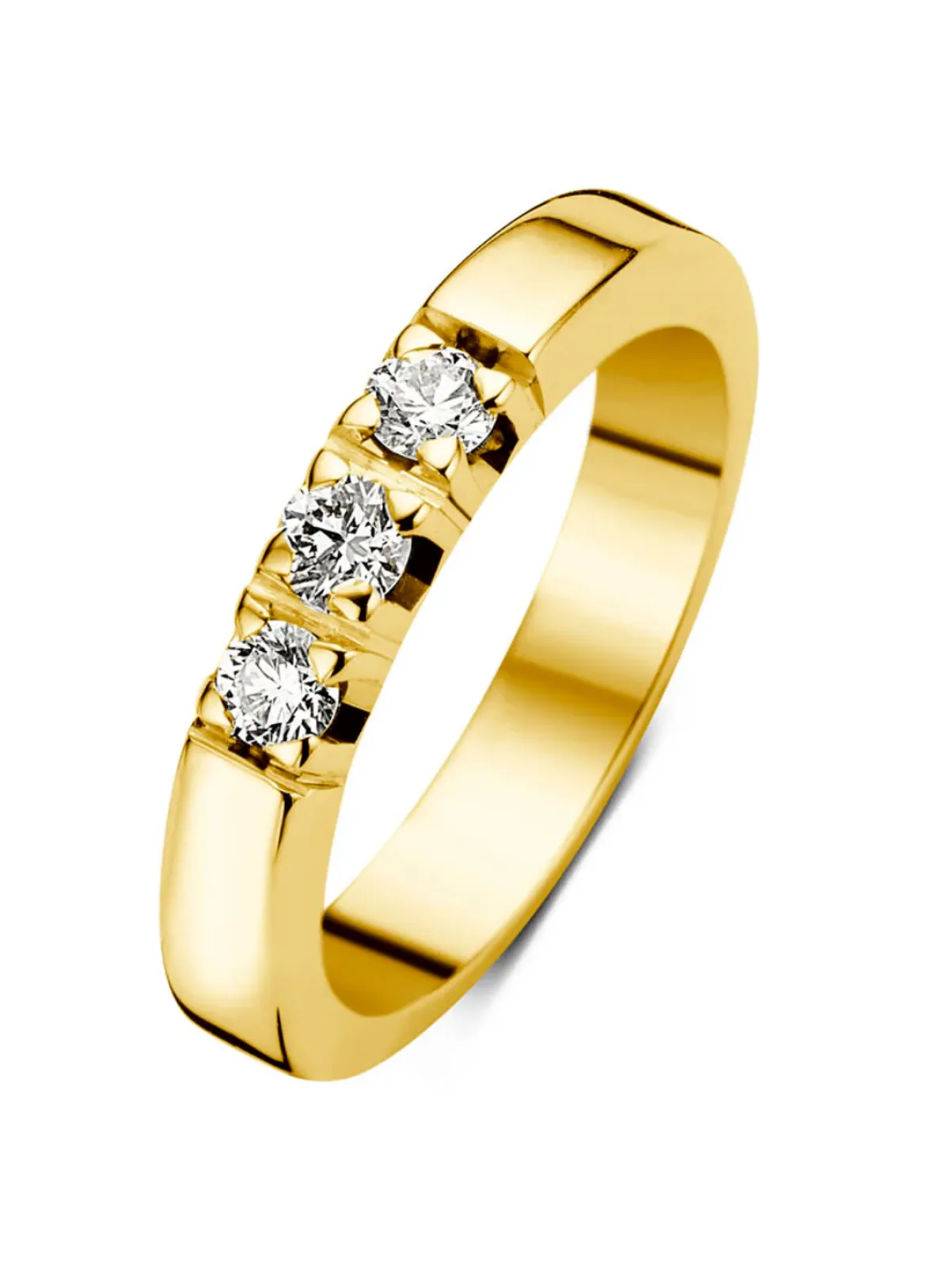 Diamond Point Alliance|Groeibriljant Ringen<Geelgouden alliance ring, 0.21 ct diamant, Groeibriljant