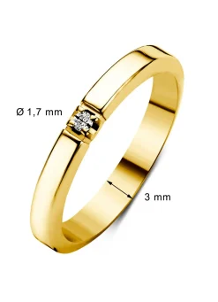 Diamond Point Alliance|Groeibriljant Ringen<Geelgouden alliance ring, 0.02 ct diamant, Groeibriljant