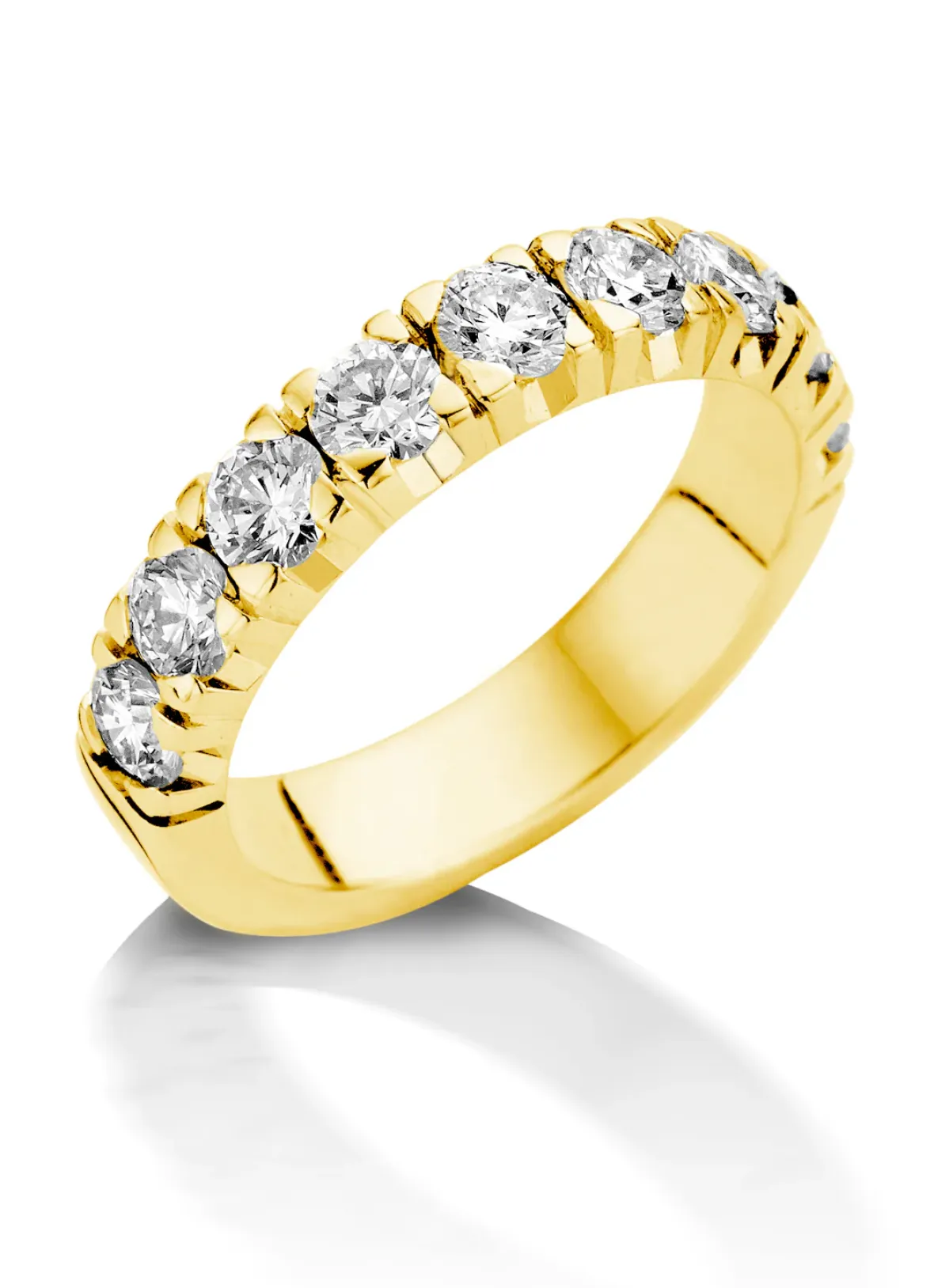 Diamond Point Alliance|Groeibriljant Ringen<Geelgouden alliance ring, 1.44 ct diamant, Groeibriljant
