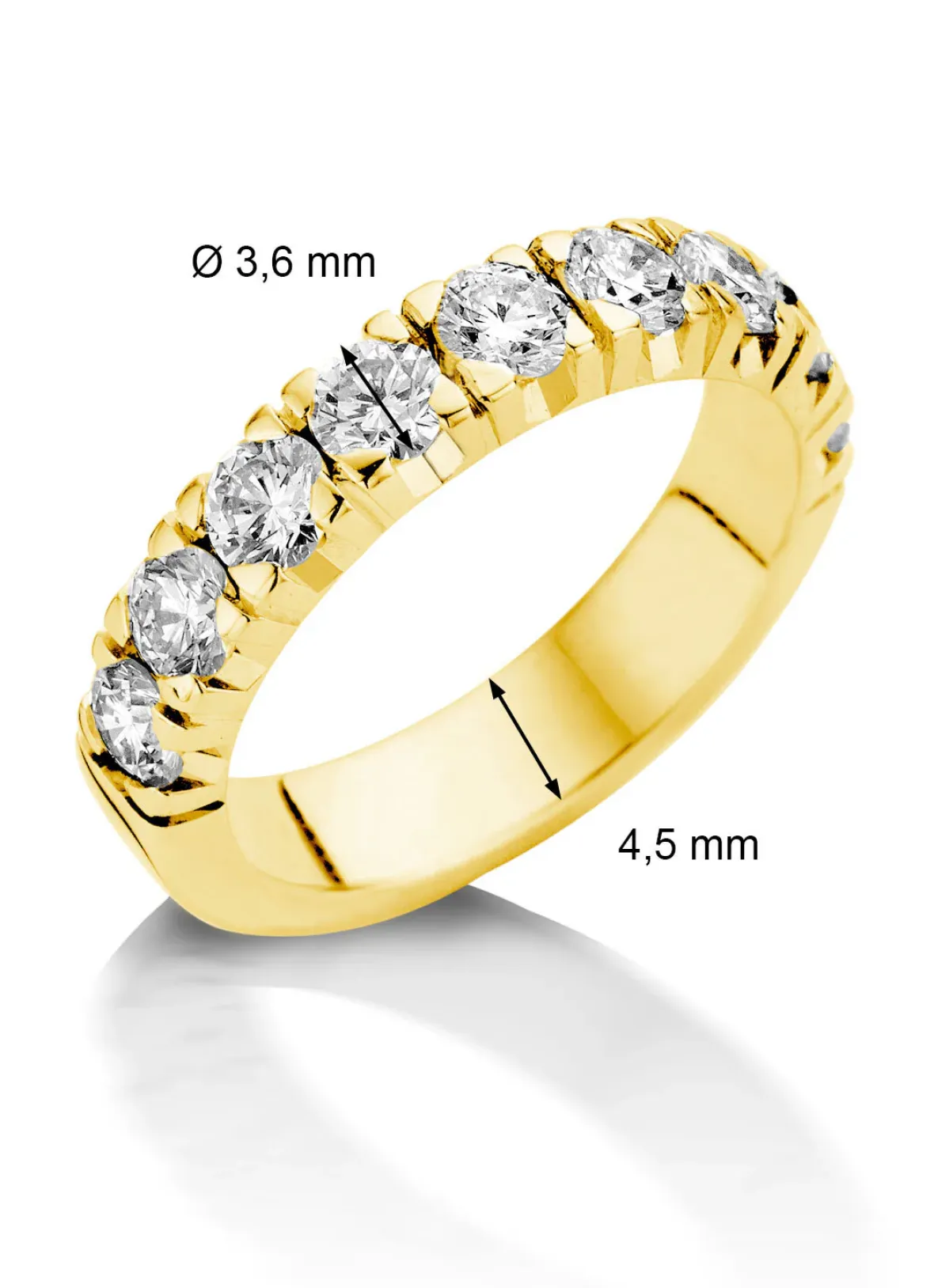 Diamond Point Alliance|Groeibriljant Ringen<Geelgouden alliance ring, 1.44 ct diamant, Groeibriljant