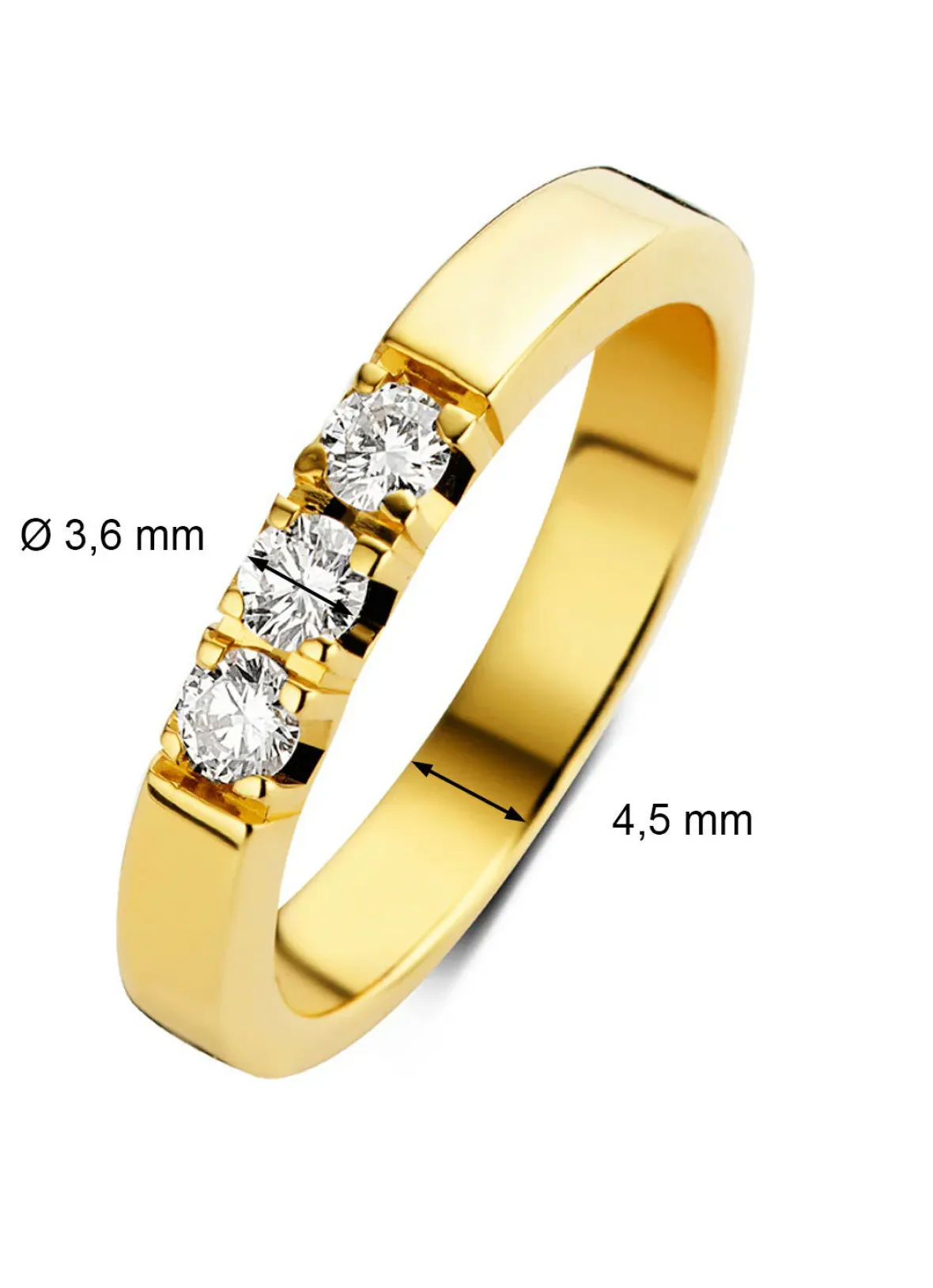 Diamond Point Alliance|Groeibriljant Ringen<Geelgouden alliance ring, 0.48 ct diamant, Groeibriljant