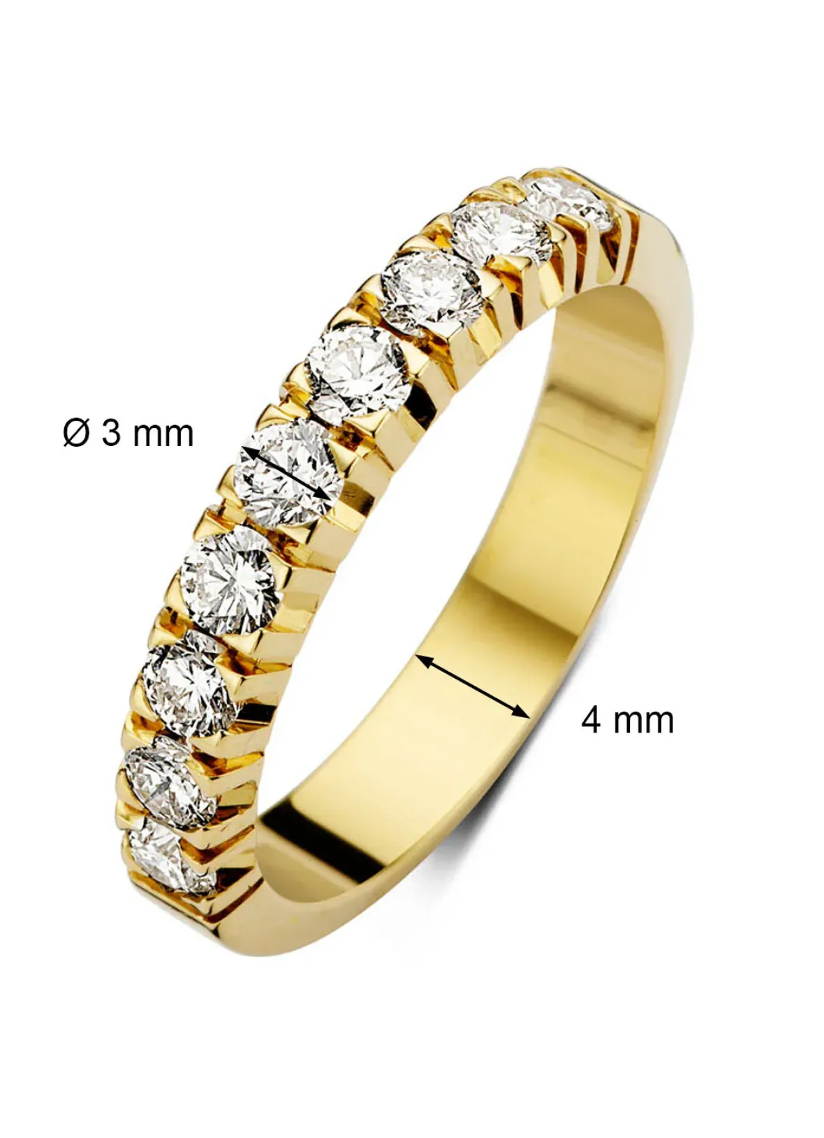 Diamond Point Alliance|Groeibriljant Ringen<Geelgouden alliance ring, 0.90 ct diamant, Groeibriljant