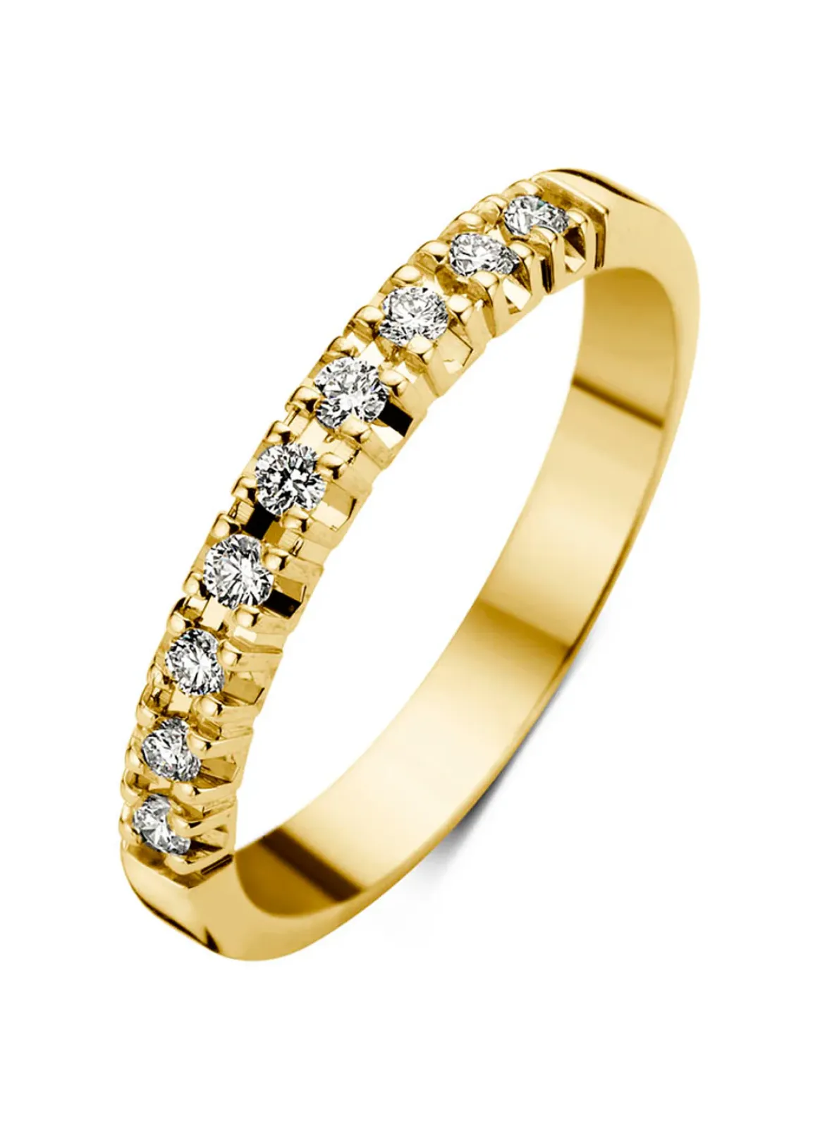 Diamond Point Alliance|Groeibriljant Ringen<Geelgouden alliance ring, 0.18 ct diamant, Groeibriljant