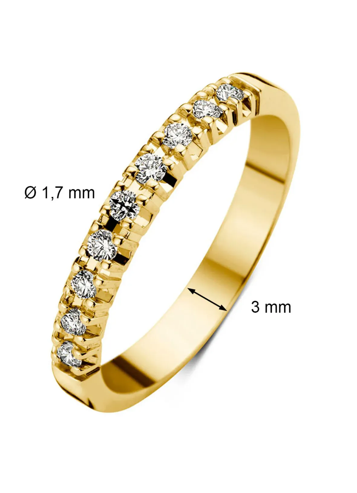 Diamond Point Alliance|Groeibriljant Ringen<Geelgouden alliance ring, 0.18 ct diamant, Groeibriljant