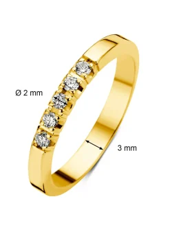 Diamond Point Alliance|Groeibriljant Ringen<Geelgouden alliance ring, 0.15 ct diamant, Groeibriljant