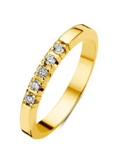Diamond Point Alliance|Groeibriljant Ringen<Geelgouden alliance ring, 0.10 ct diamant, Groeibriljant
