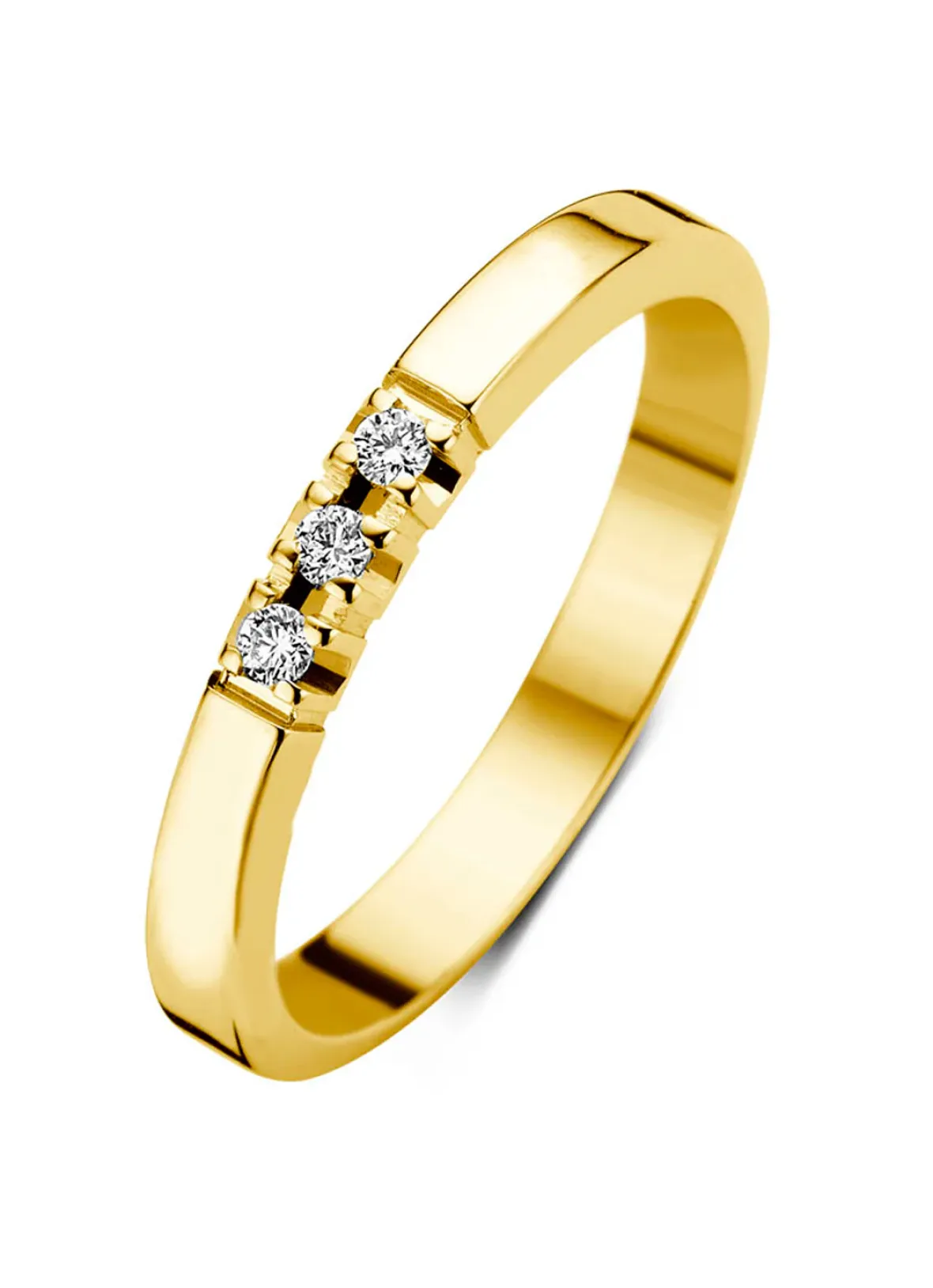 Diamond Point Alliance|Groeibriljant Ringen<Geelgouden alliance ring, 0.06 ct diamant, Groeibriljant