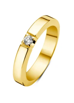 Diamond Point Alliance|Groeibriljant Ringen<Geelgouden alliance ring, 0.10 ct diamant, Groeibriljant