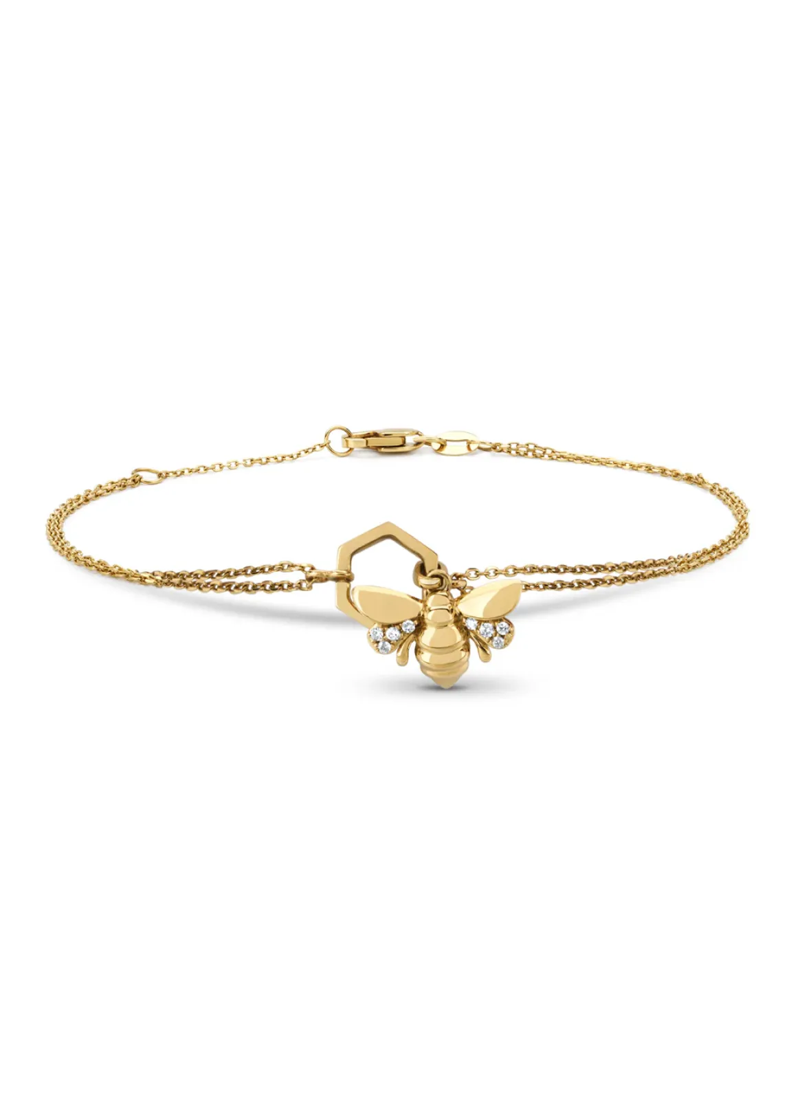 Diamond Point Geelgouden Armbanden|Diamanten Armbanden<Geelgouden armband, 0.03 ct diamant, Queen Bee