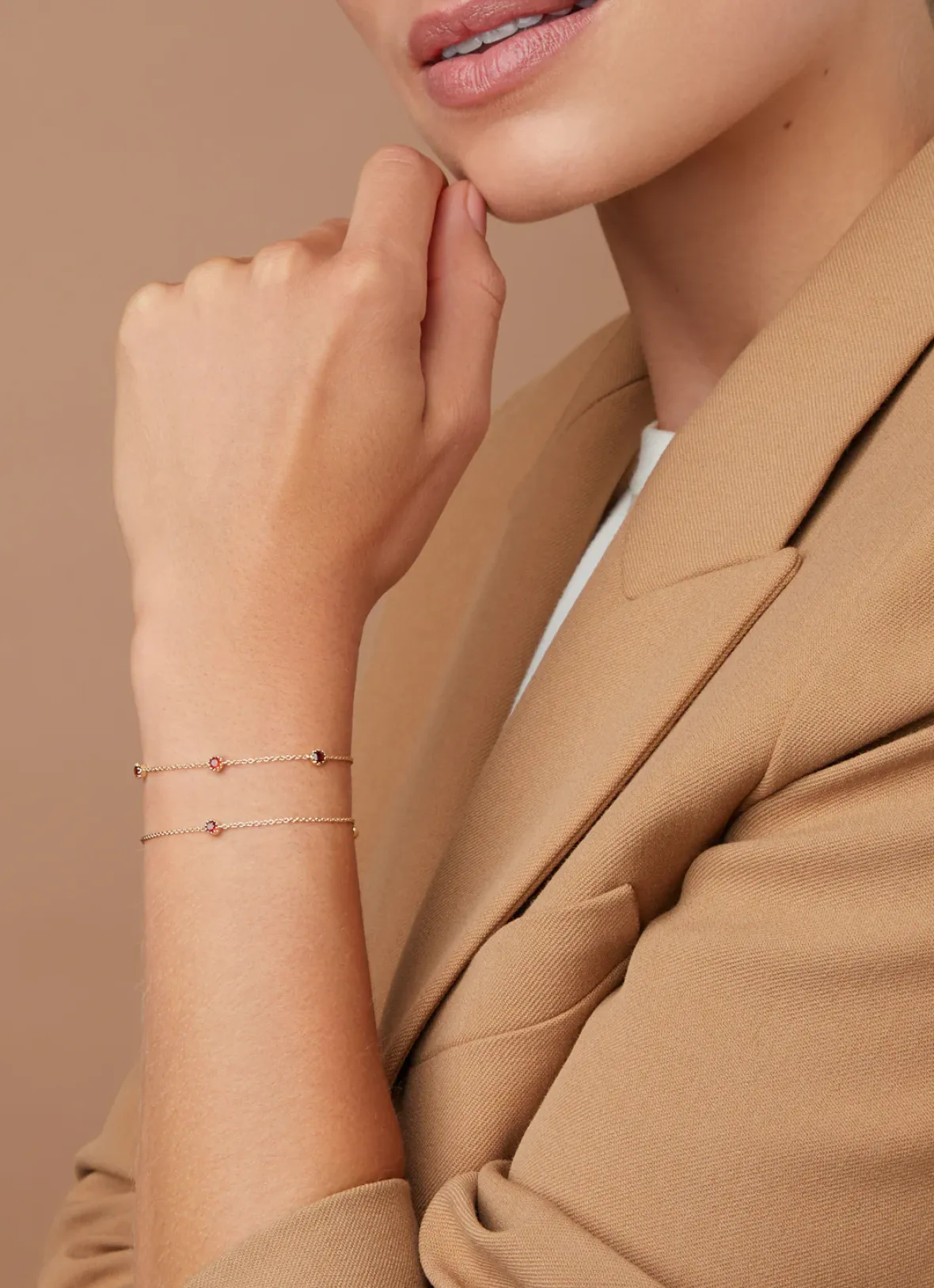 Diamond Point Geelgouden Armbanden|Armbanden Met Kleurstenen<Geelgouden armband, 0.13 ct granaat, Joy