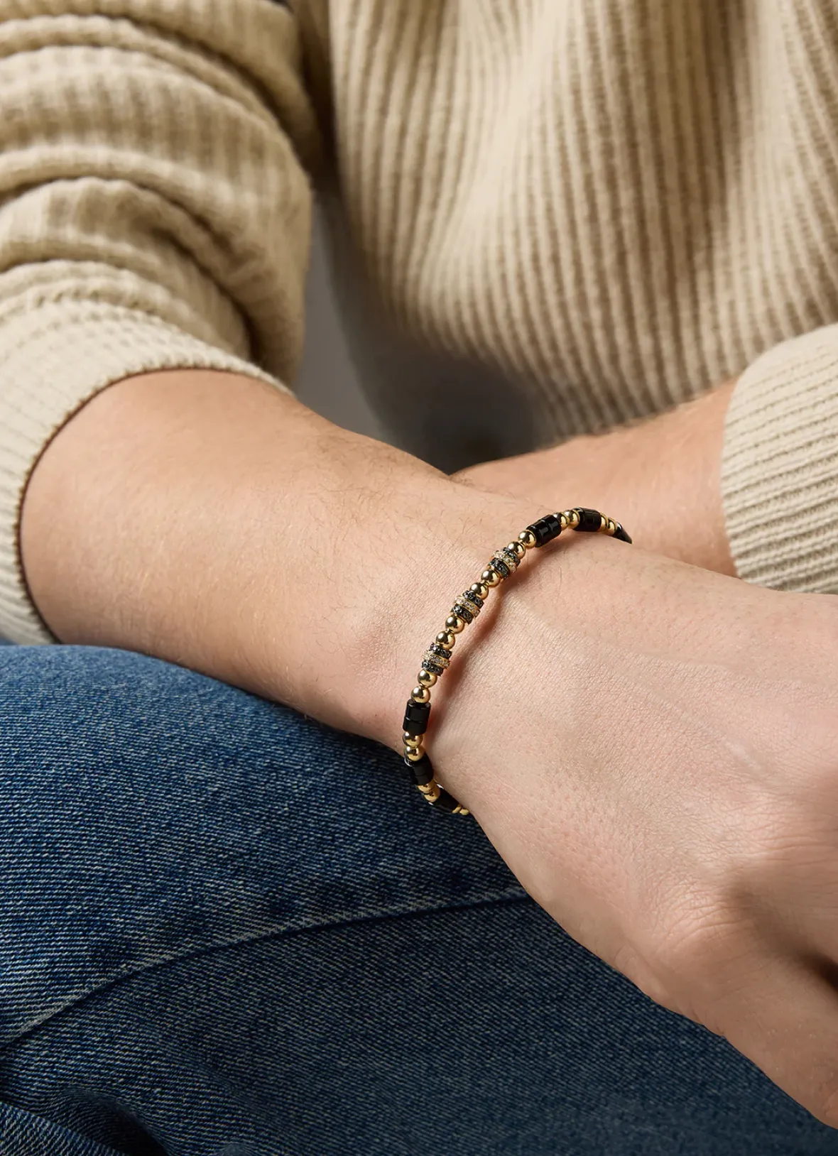 Diamond Point Geelgouden Armbanden|Geelgouden Bruidssieraden<Geelgouden armband, 10.36 ct onyx, Ensemble