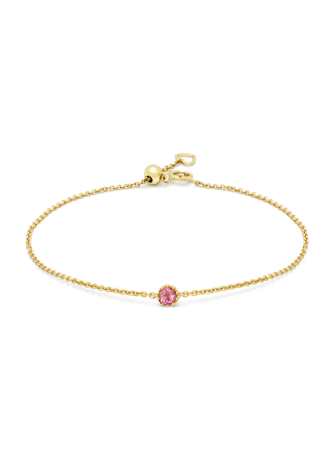 Diamond Point Geelgouden Armbanden|Armbanden Met Kleurstenen<Geelgouden armband, 0.12 ct roze toermalijn, Joy