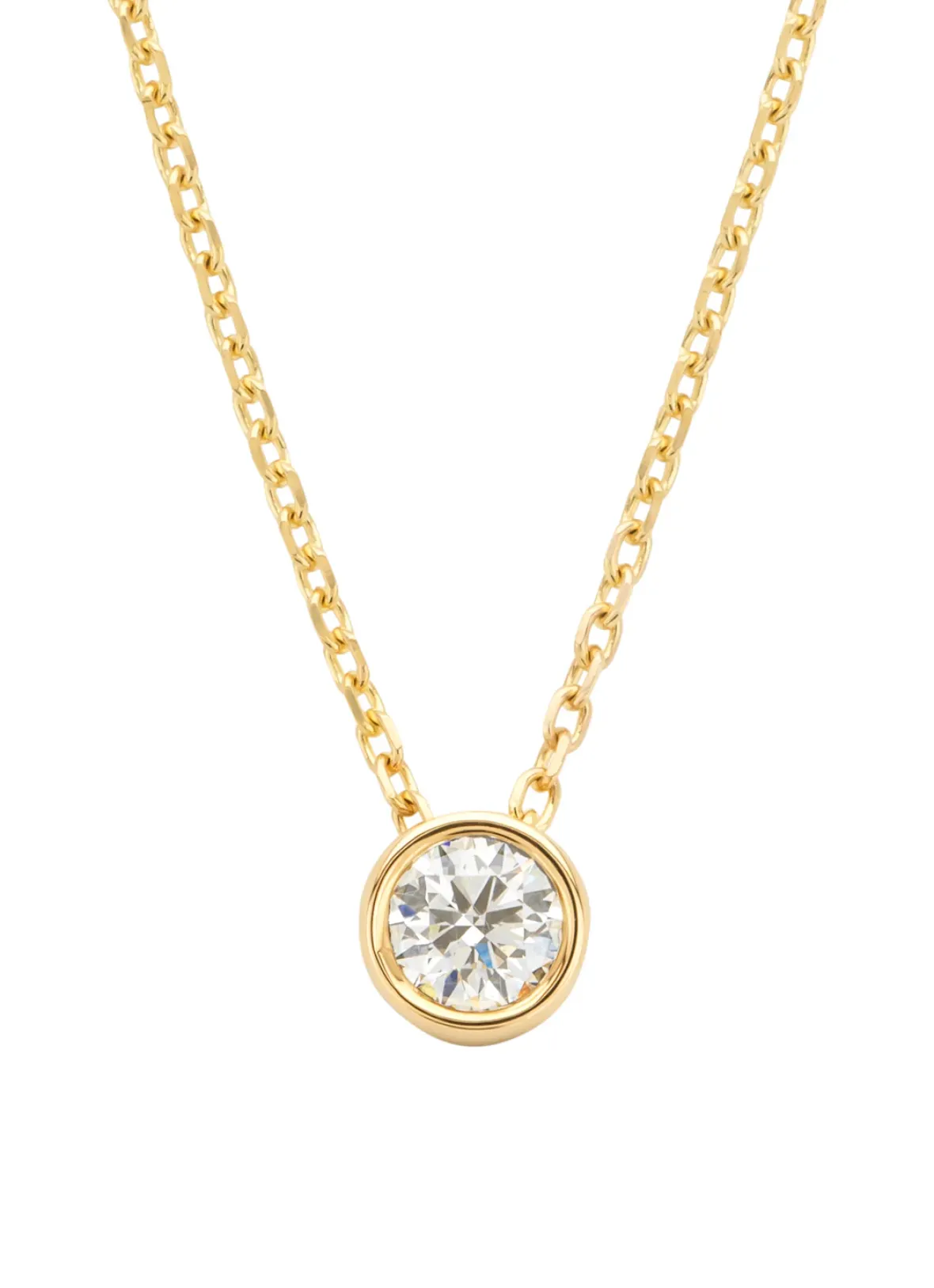 Diamond Point Geelgouden Colliers|Diamanten Colliers<Geelgouden collier, 0.20 ct diamant, Hearts & Arrows