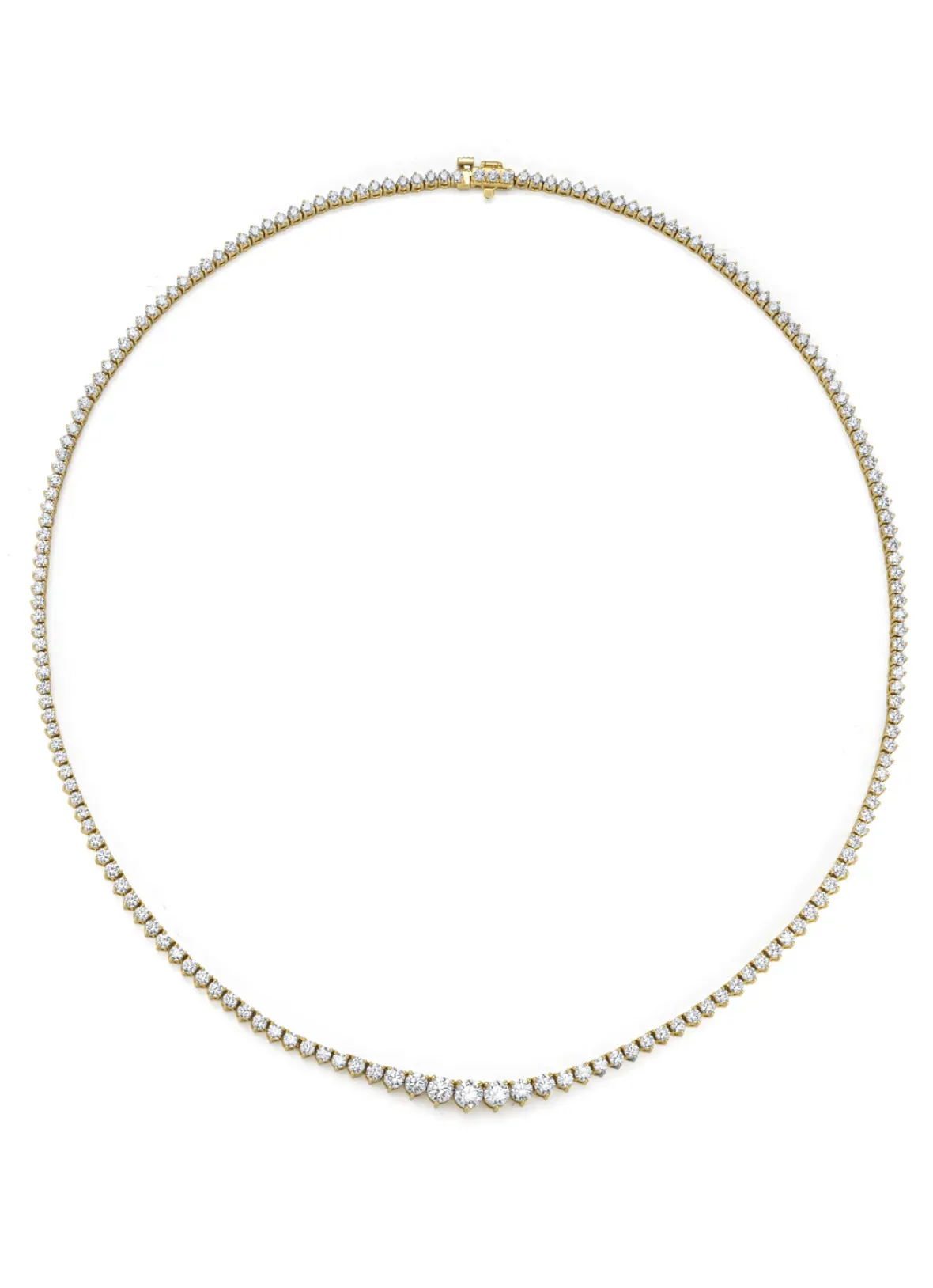 Diamond Point Geelgouden Colliers|Diamanten Colliers<Geelgouden collier, 7.63 ct diamant, Hearts & Arrows