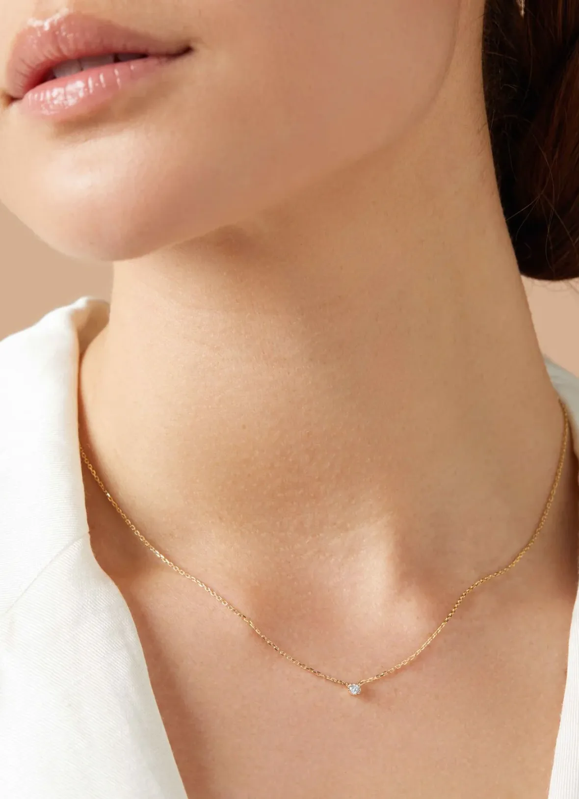 Diamond Point Geelgouden Colliers|Diamanten Colliers<Geelgouden collier, 0.05 ct diamant, Joy