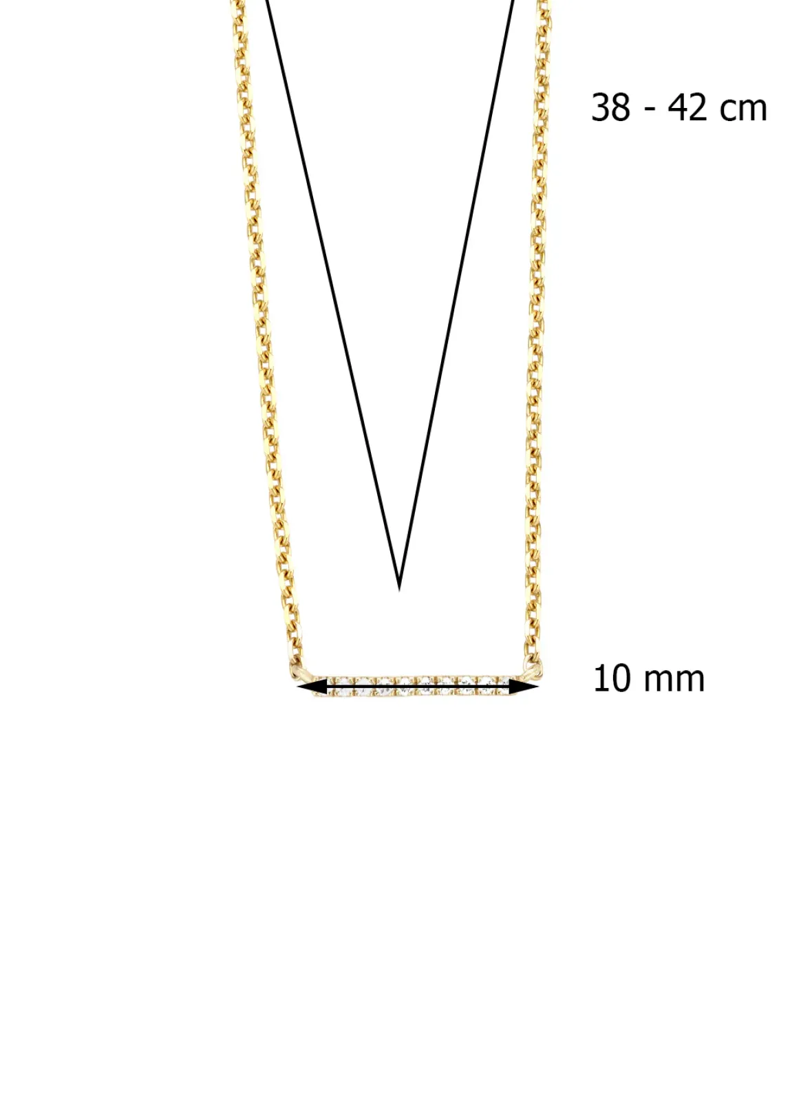 Diamond Point Geelgouden Colliers|Diamanten Colliers<Geelgouden collier, 0.03 ct diamant, Joy