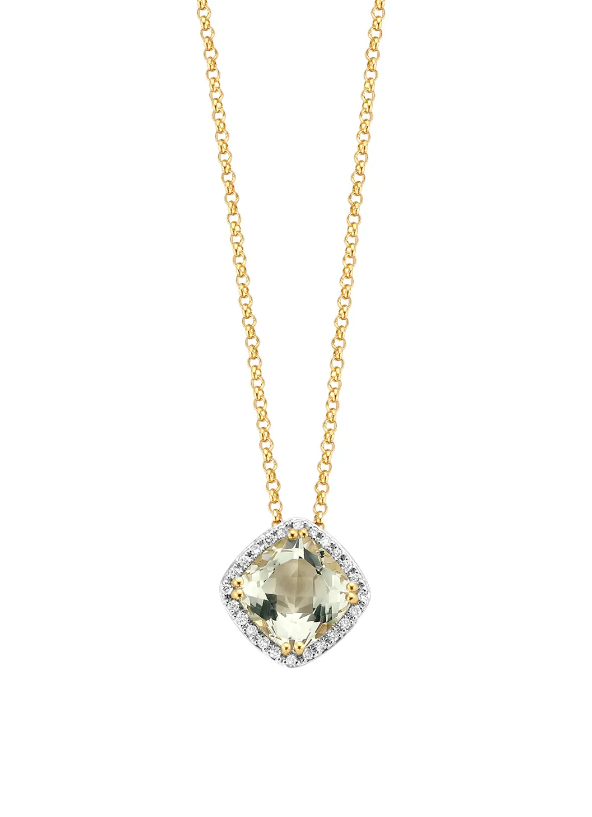 Diamond Point Geelgouden Colliers|Colliers Met Kleurstenen<Geelgouden collier, 1.61 ct groene amethist, Fiësta