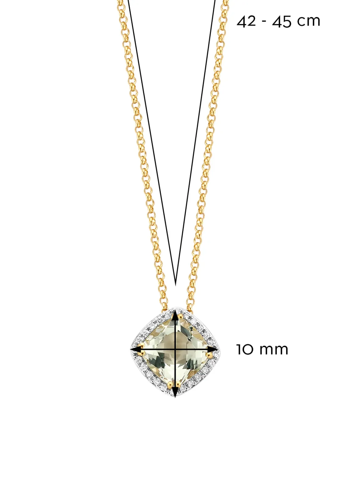 Diamond Point Geelgouden Colliers|Colliers Met Kleurstenen<Geelgouden collier, 1.61 ct groene amethist, Fiësta