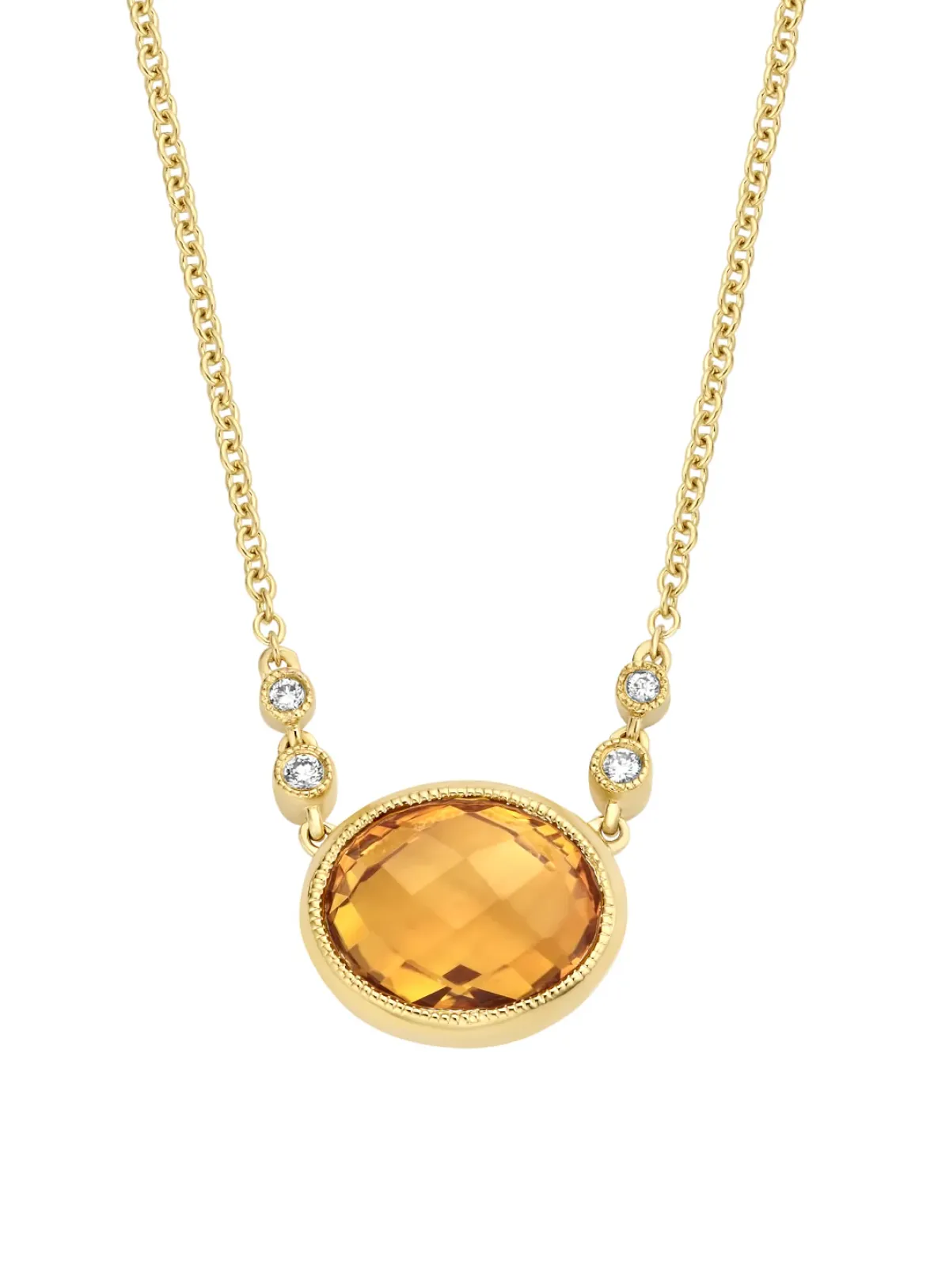 Diamond Point Geelgouden Colliers|Colliers Met Kleurstenen<Geelgouden collier, 1.85 ct oranje citrien, Philosophy