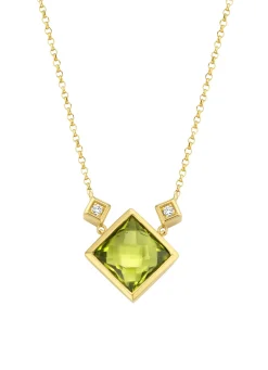 Diamond Point Geelgouden Colliers|Colliers Met Kleurstenen<Geelgouden collier, 2.10 ct peridoot, Philosophy