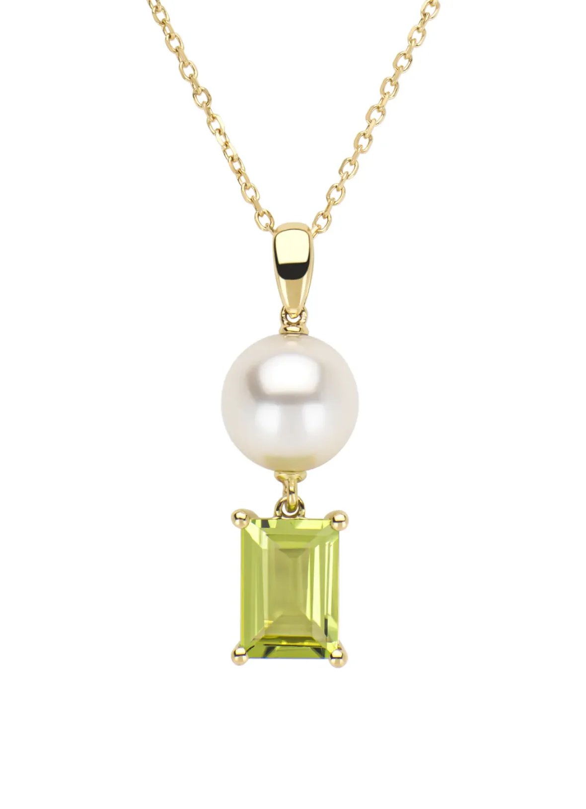 Diamond Point Geelgouden Colliers|Colliers Met Kleurstenen<Geelgouden collier, 0.90 ct peridoot, Rivièra